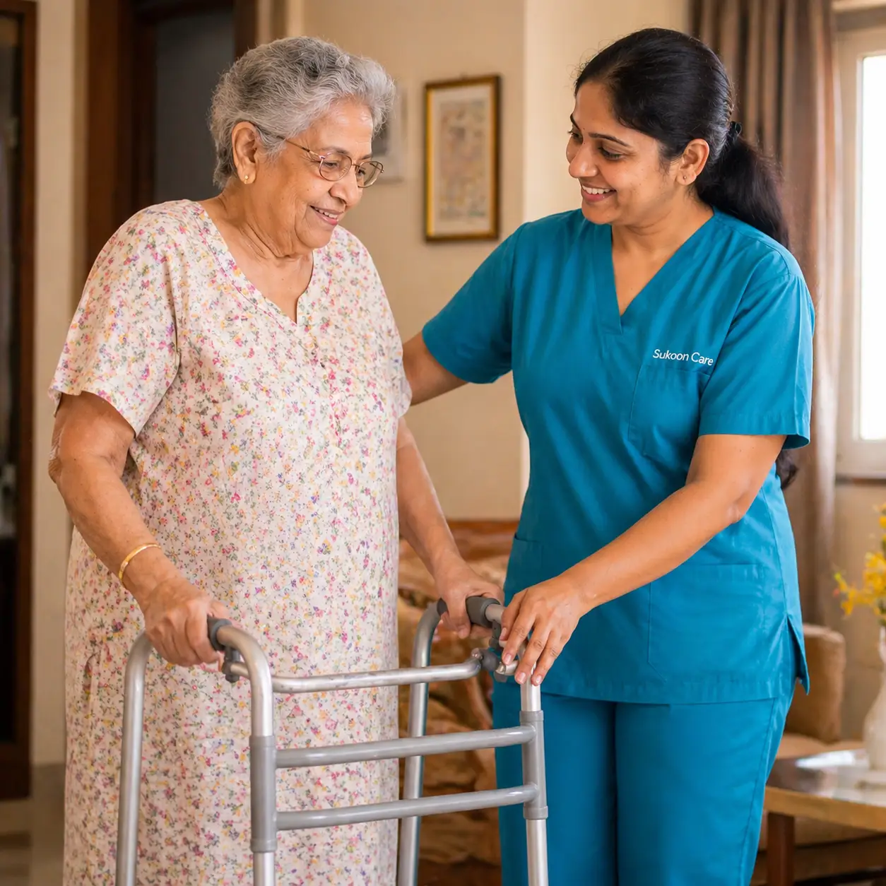 SukoonCare best home care caregiver service in Jamshedpur — trained patient attendant at home