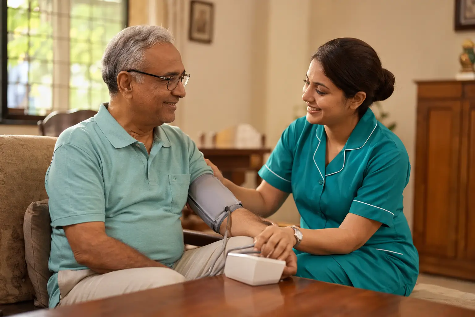 SukoonCare elder care caregiver providing senior citizen home care in Dhanbad Jharkhand — compassionate and trained
