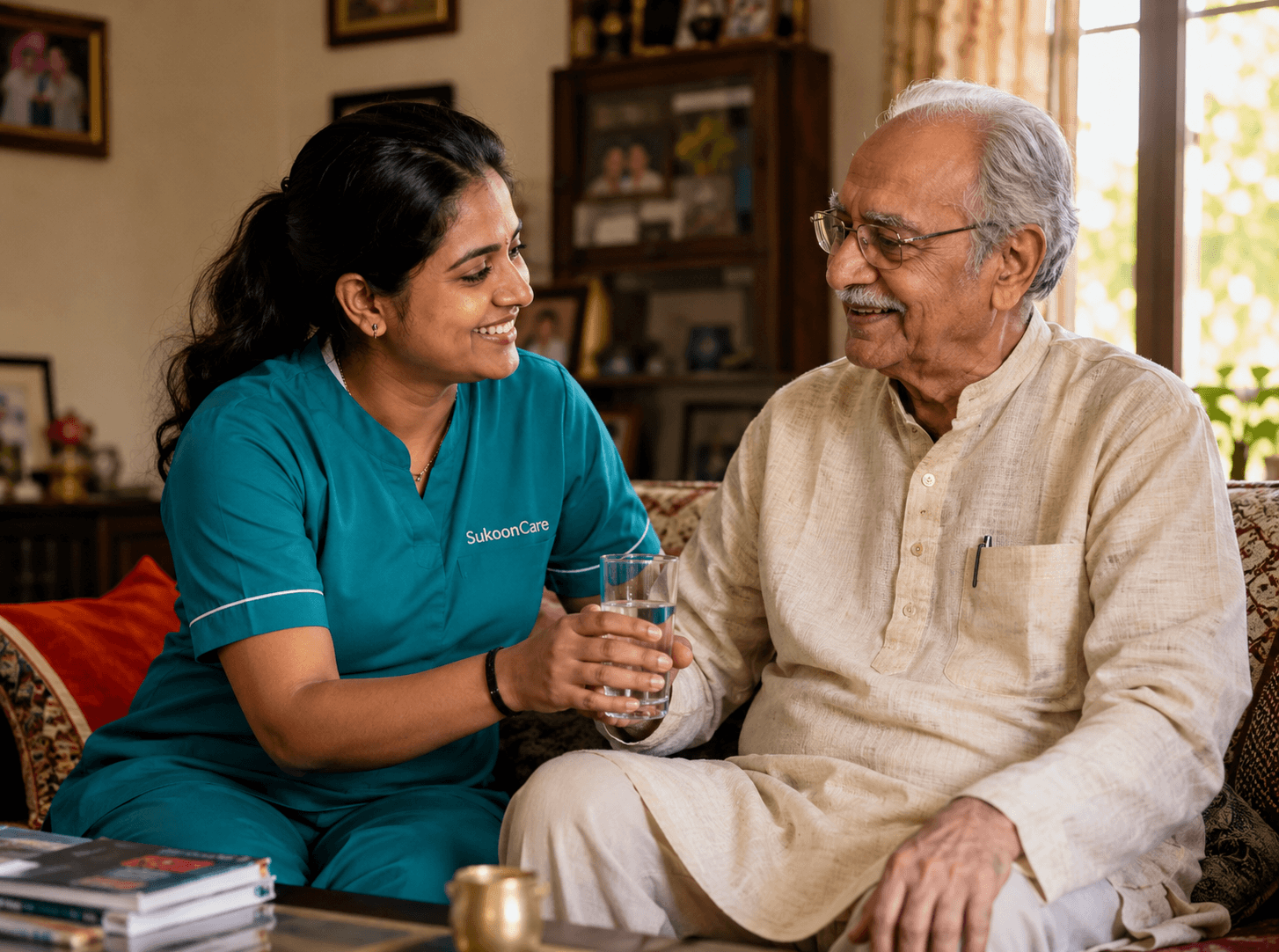 SukoonCare elder care caregiver providing dignified home care support to senior citizen in Ranchi, Jharkhand