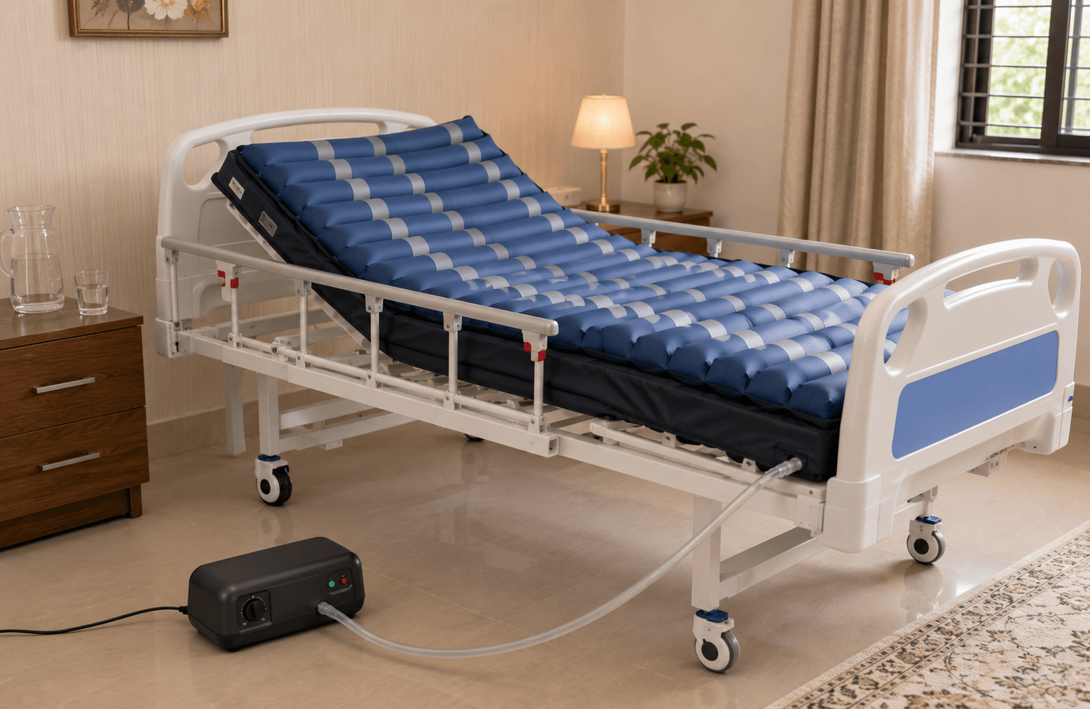 Medical Equipment Rent Anti-bedsore air mattress on rent in Dhanbad Bokaro โ pressure ulcer prevention โ SukoonCare